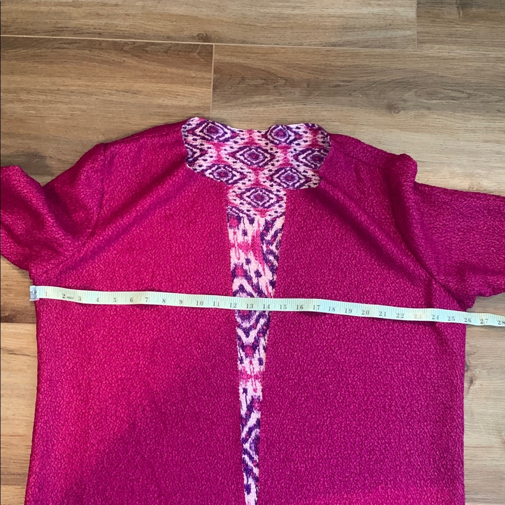 Chico’s/Travelers Jacket Reversible crushed ikat Fuchsia/ purple size 
2-XL - Picture 7 of 9